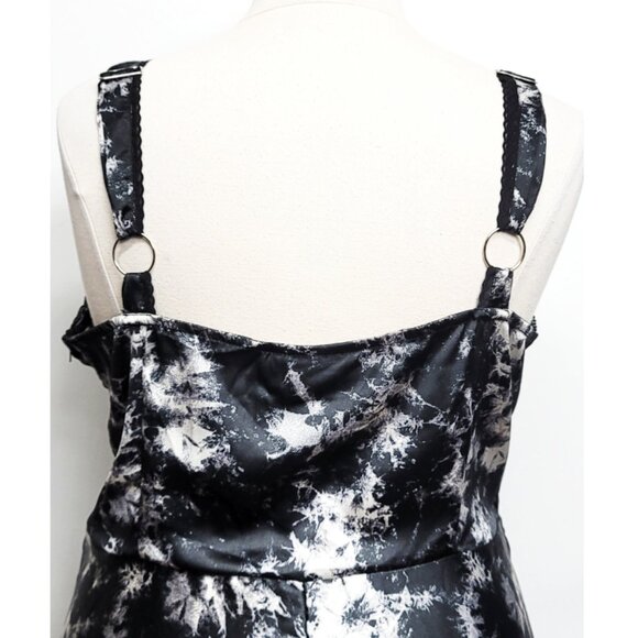 Dasiy Street 2 Black Marble Lace Up Asymmetrical Midaxi Dress 2X 18 20 - Picture 7 of 11